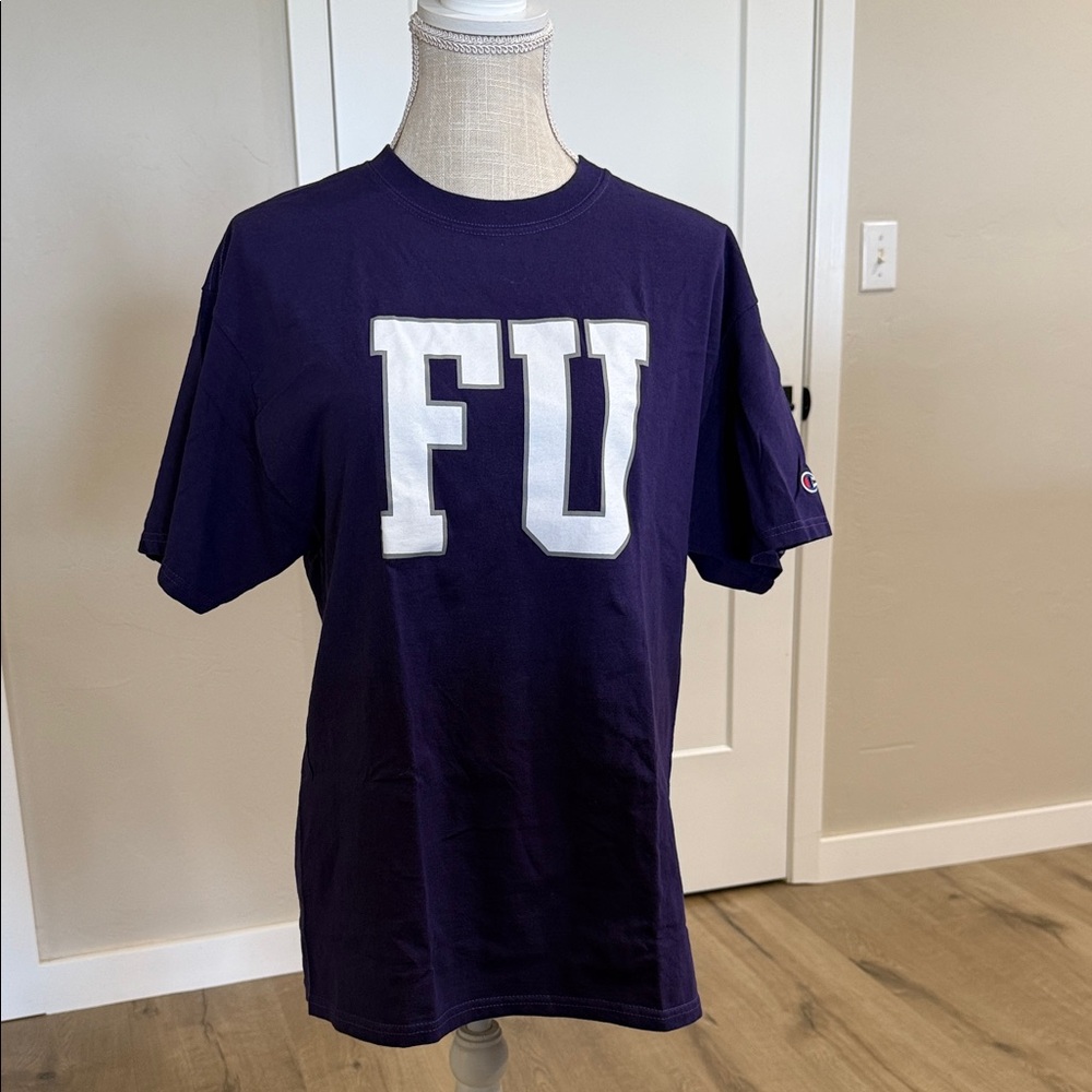 FU (FURMAN UNIVERSITY) COLLEGE PURPLE T SHIRT - NWOT